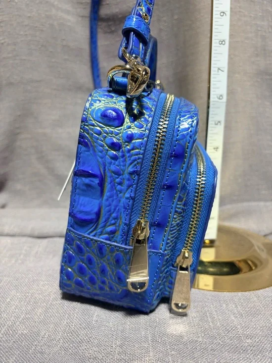 Brahmin Blue Croc-Embossed Top-Handle Crossbody Bag - Picture 3 of 12
